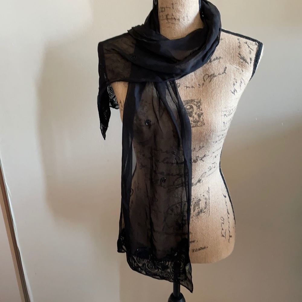 Lot of three black scarves